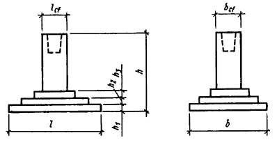 Черт. 1. Монолитные фундаменты стаканного типа со ступенчатой плитной частью - student2.ru