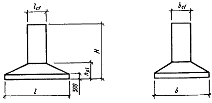 Черт. 1. Монолитные фундаменты стаканного типа со ступенчатой плитной частью - student2.ru