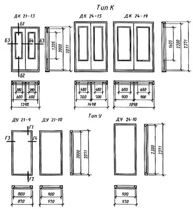 Двери деревянные внутренние для жилых и общественных зданий (ГОСТ 6629-88) - student2.ru