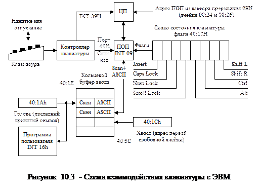 Клавиатура ПЭВМ и ее взаимодействие с процессором - student2.ru