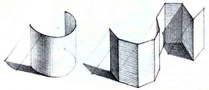 Способы перспективного изображения различных форм на основе куба - student2.ru