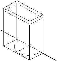 Тень в прямоугольной нише (ортогональная проекция). - student2.ru
