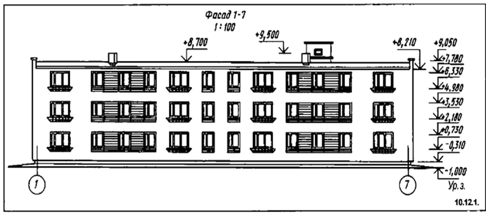 Выполнение чертежей фасадов - student2.ru
