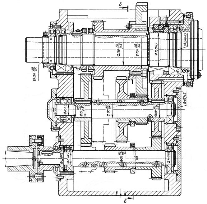 Развертка главного привода токарного станка модели 1740РФ3 - student2.ru