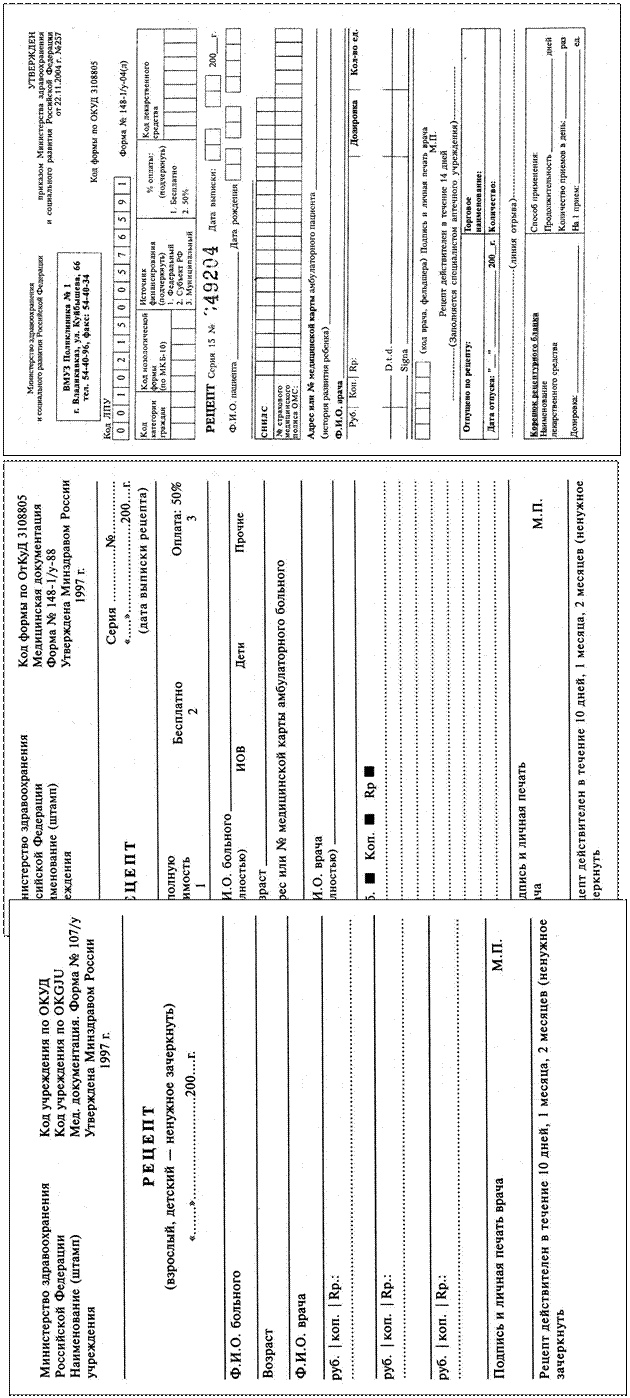 рецепт. правила выписывания и отпуска - student2.ru