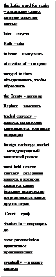 а. Вставьте в предложение пропущенное слово: ingot, paper money, hyperinflation, rate, the gold standard, the Russian unit of currency, the ruble, equal, coins, denominations - student2.ru