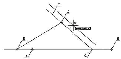 Построение прямой «m» произвольной длины - student2.ru
