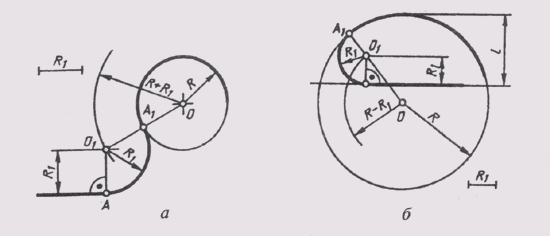 Сопряжение двух окружностей дугой заданного радиуса - student2.ru