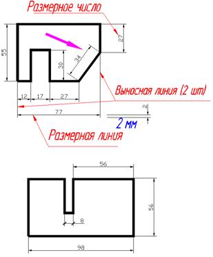 Этап № 2.3. нанесение размерных линий - student2.ru