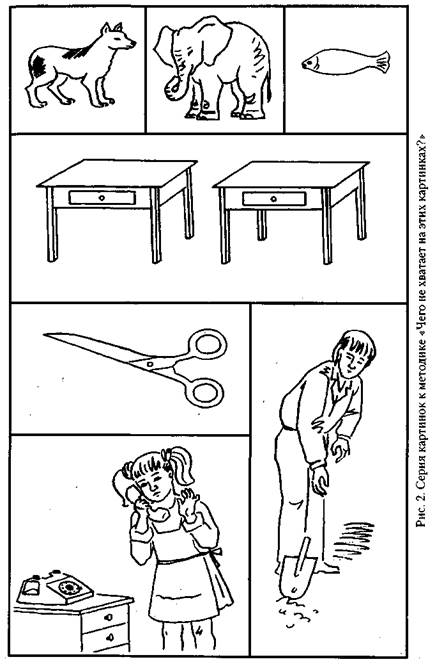 Методика 1. «Чего не хватает на этих рисунках?» - student2.ru