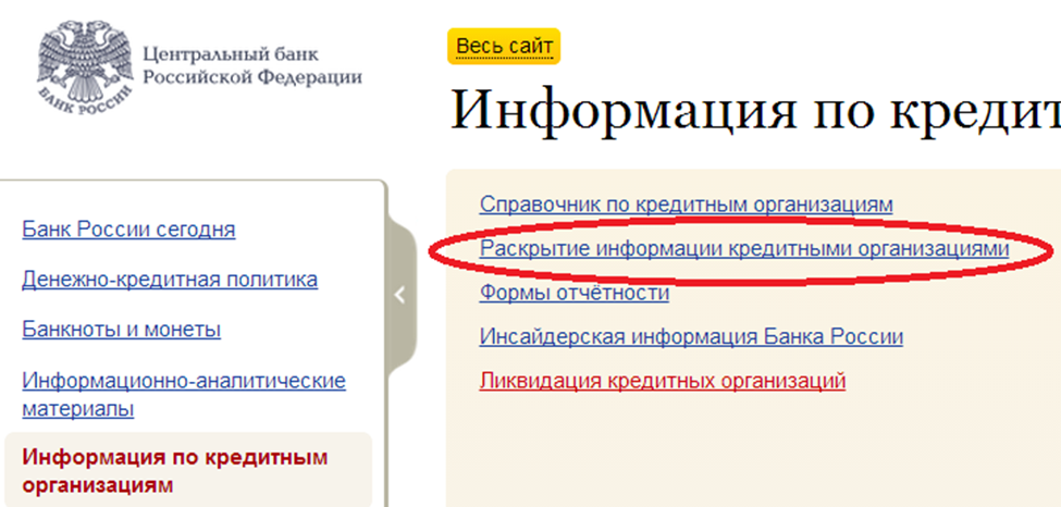 Информация на сайте банка. - student2.ru