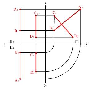 Ортогональная система двух и трех плоскостей проекций. - student2.ru