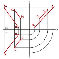 Ортогональная система двух и трех плоскостей проекций. - student2.ru