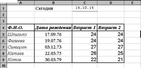 Перемещение и копирование формул - student2.ru