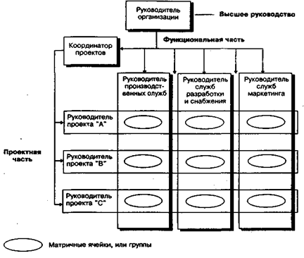 Схема 2.3. Принципиальная схема матричной организации - student2.ru
