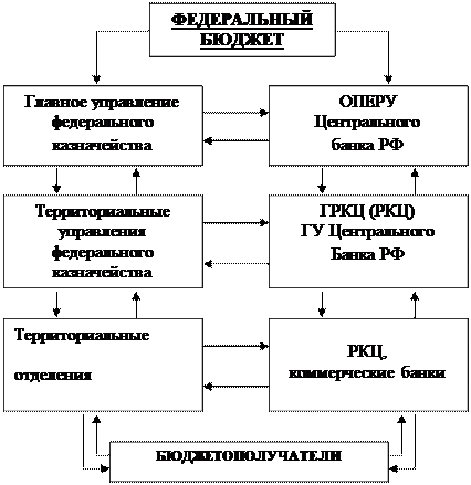 Схема исполнения бюджета через органы Казначейства - student2.ru