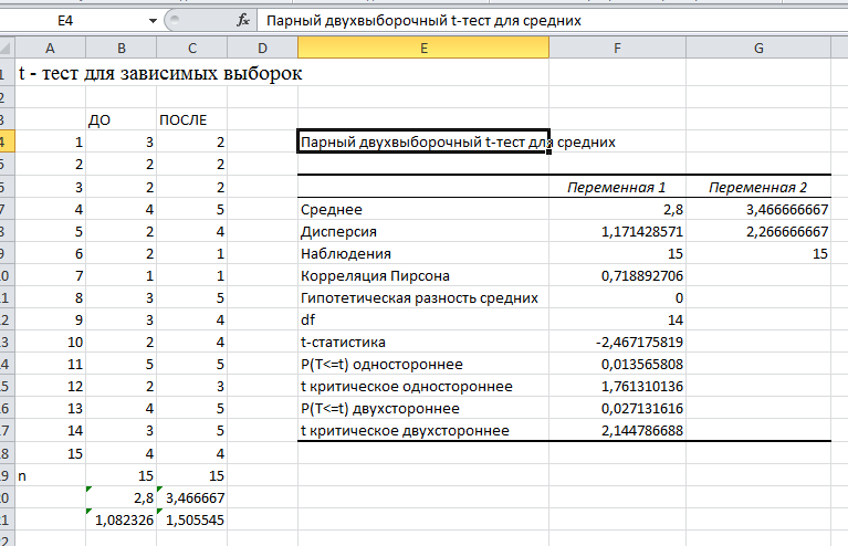 t-тест для зависимых выборок - student2.ru