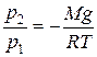 Барометрическая формула. Распределение Больцмана - student2.ru