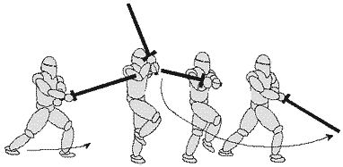 Техника длинного меча (spada longa). Диагональный восходящий удар - student2.ru