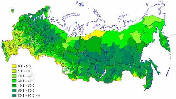 Распределение территории России древесных пород по районам применения и типам посадок - student2.ru