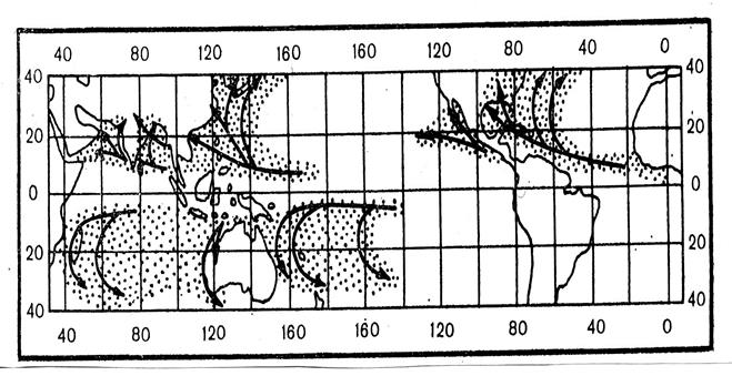 Циркуляція атмосфери в тропічних широтах. Пасати - student2.ru