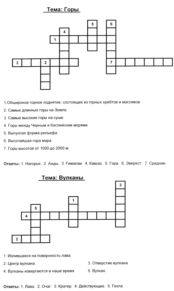 Использование кроссвордов на уроках географии - student2.ru