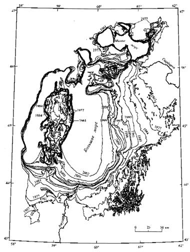 изменения гидрологического режима каспийского и аральского морей - student2.ru
