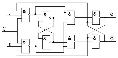 Четырехразрядный параллельный регистр на основе JK- триггеров представлен на рисунке 5 - student2.ru