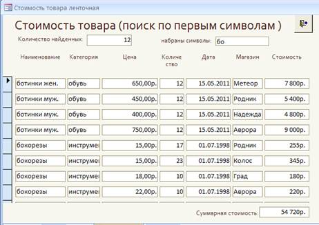 формы для просмотра в выбором - student2.ru