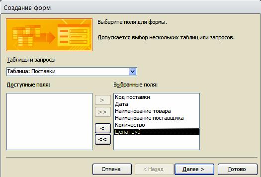 Ход выполнения задания 1. I. Создание автоформы в столбец по таблице «Справочник товаров» - student2.ru