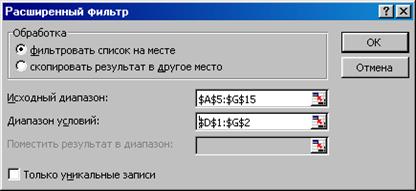 Методы обработки и анализа экономической информации в EXCEL - student2.ru