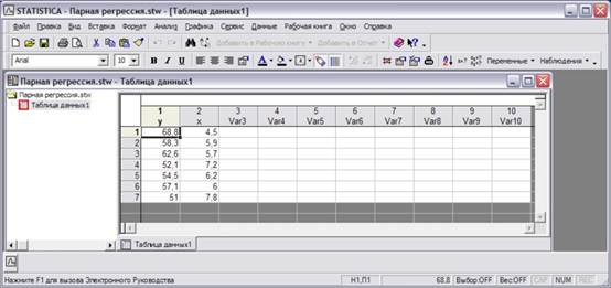 Объекты системы Statistica - student2.ru