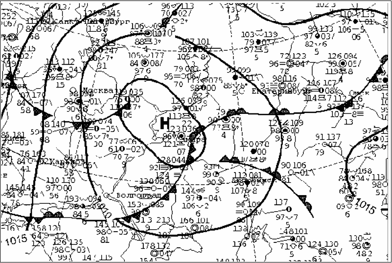 приземные карты погоды - student2.ru