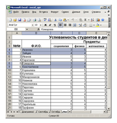 Работа со списками в MS Excel - student2.ru