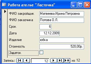 Рассмотрение технологии создания простой однотабличной базы данных - student2.ru