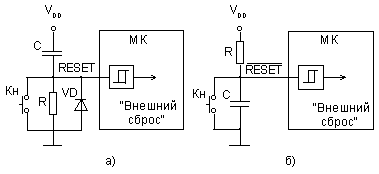 Схема формирования сигнала сброса МК - student2.ru