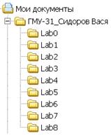 Структура папок для отчетов по всем лабораторным работам - student2.ru