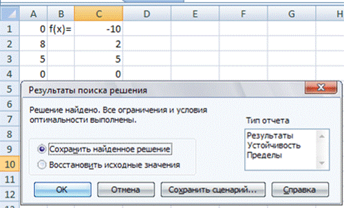 В Open Office Calc: Сервис / Поиск решения - student2.ru