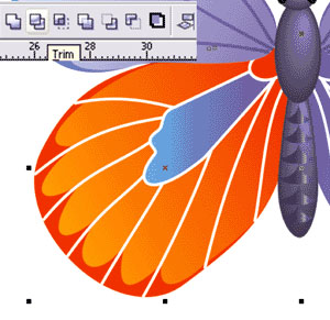 Интструментом Bezier Tool рисуем прожилки на крылышке, затем нашим любимым Shape Tool(F10) можно их подредактировать. - student2.ru