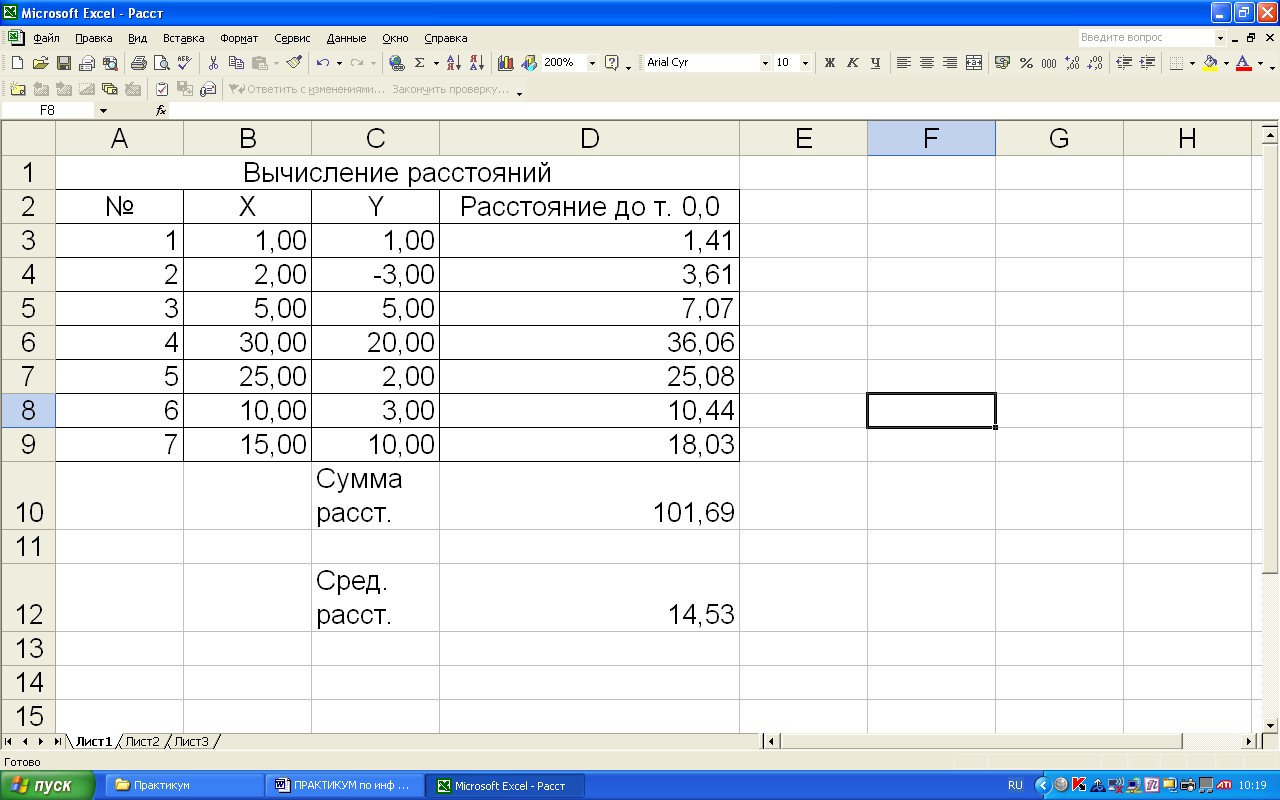 Расчёты с использованием функций - student2.ru
