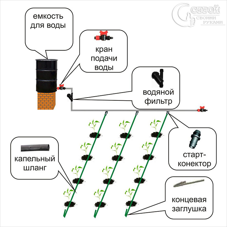 Устройство капельного автополива. Как сделать систему автополива на даче - student2.ru