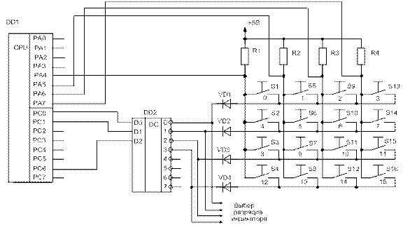 Краткие теоретические сведения. Тема: Разработка схемы клавиатуры матричного типа. - student2.ru