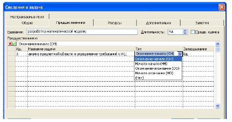 Установить параметры работ проекта автоматизации (определить зависимости между задачами) - student2.ru