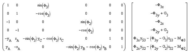 Формирование алгоритма кинетостатического силового расчета по группам - student2.ru