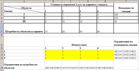 II этап: Решение задачи на ЭВМ средствами пакета Excel - student2.ru