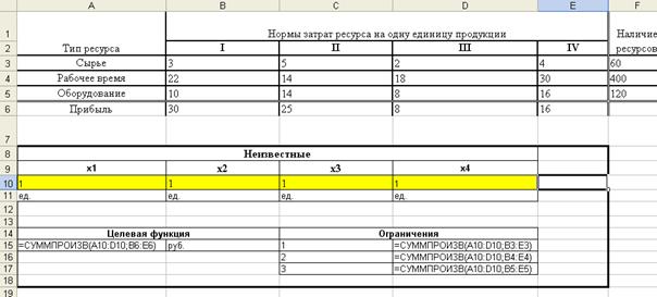 II этап: Решение задачи на ЭВМ в среде MS Excel - student2.ru