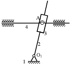 Какое из звеньев представленного механизма является кулисой? - student2.ru