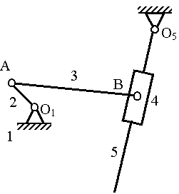 Какое из звеньев представленного механизма является кулисой? - student2.ru