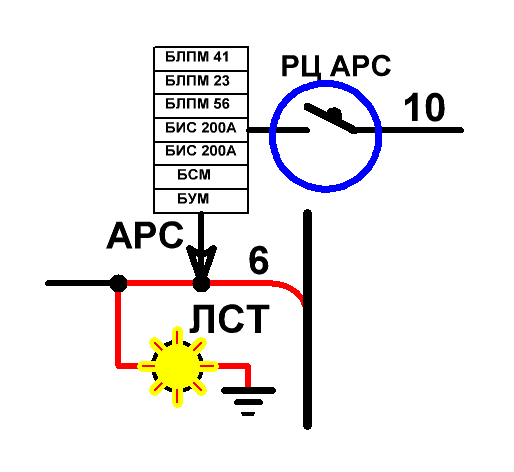 Красные лампы РП и ЛСН не загораются - student2.ru