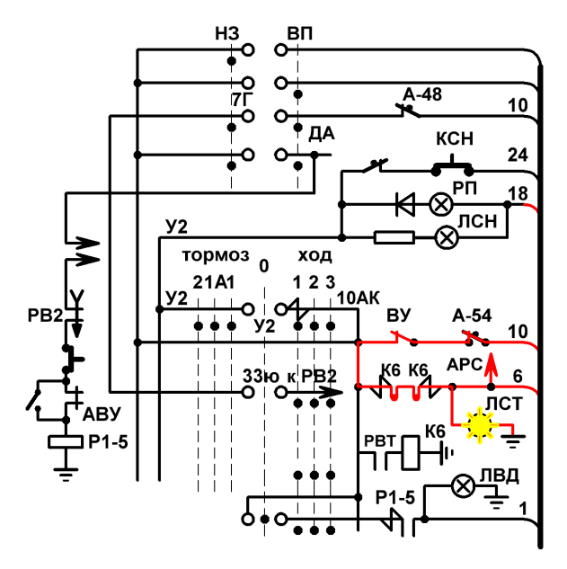 Красные лампы РП и ЛСН не загораются - student2.ru
